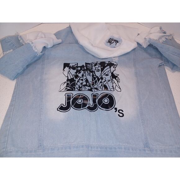JOJO's Bizarre Adventure Jacket Unisex Blue Jeans Size Large - Picture 1 of 10